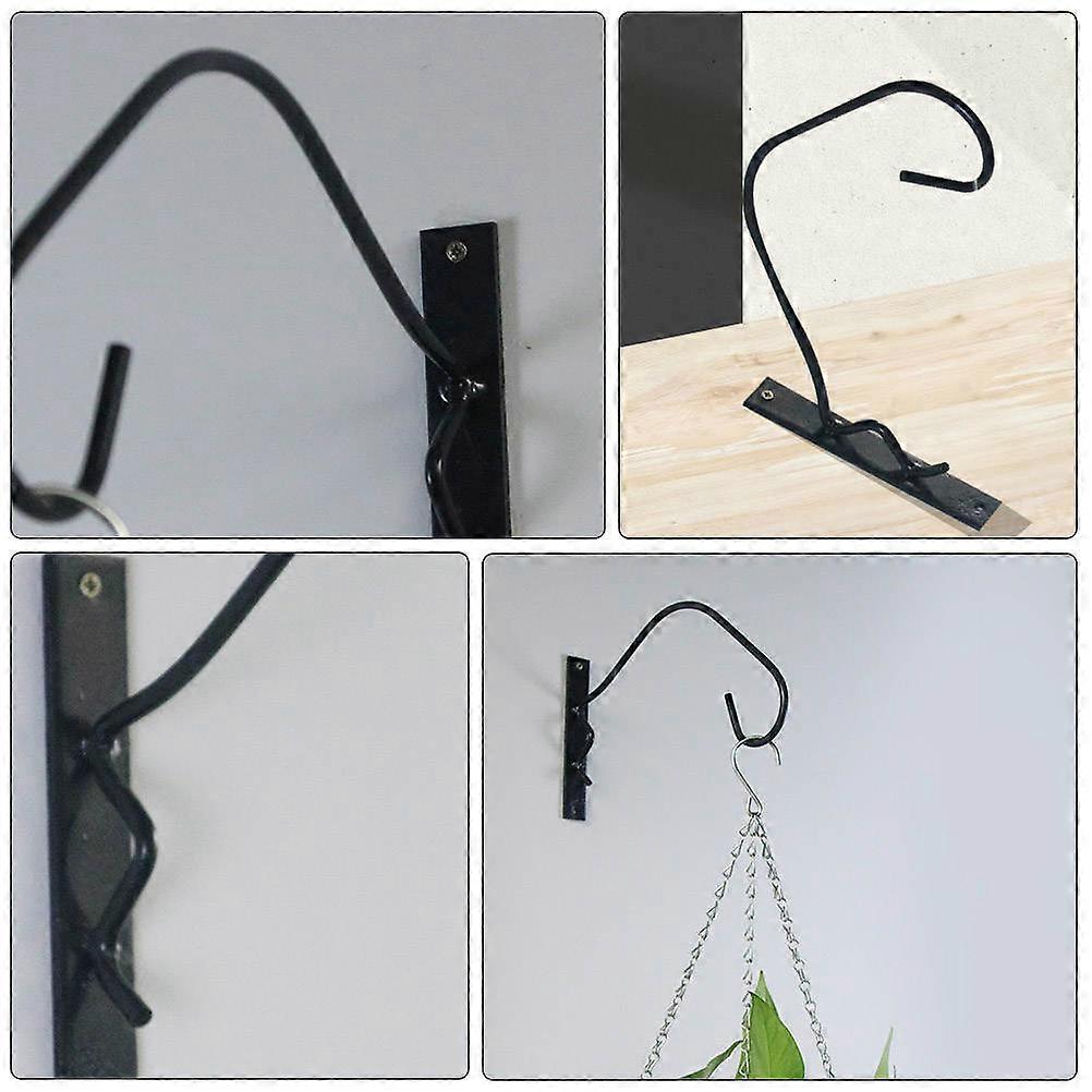 Plant Hook Iron Flowerpot Bracket for Hanging Use Black