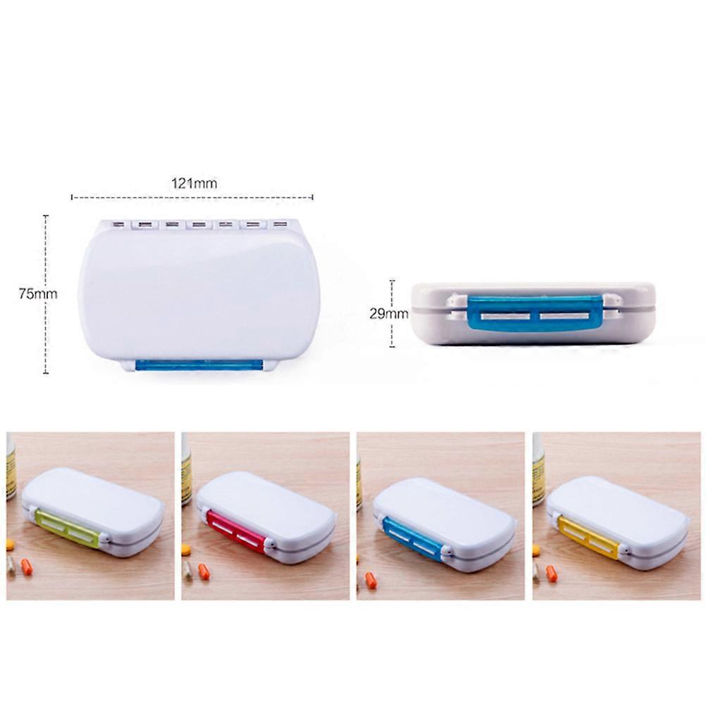 6 Compartments Medicine Organizer for Pill Storage Portable Blue