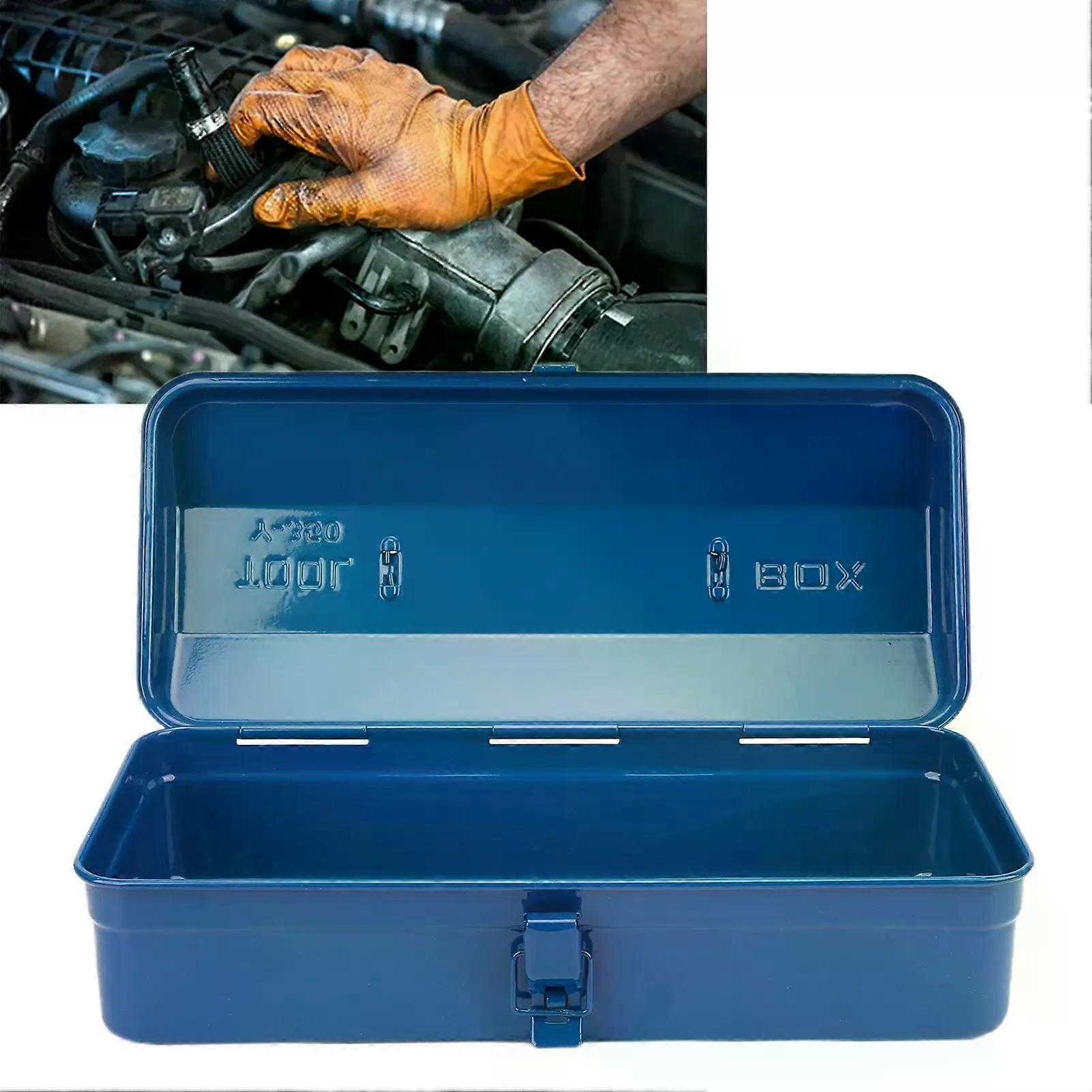 Portable Tool Storage Box Large Capacity Steel Storage Organizer Toolbox for Car