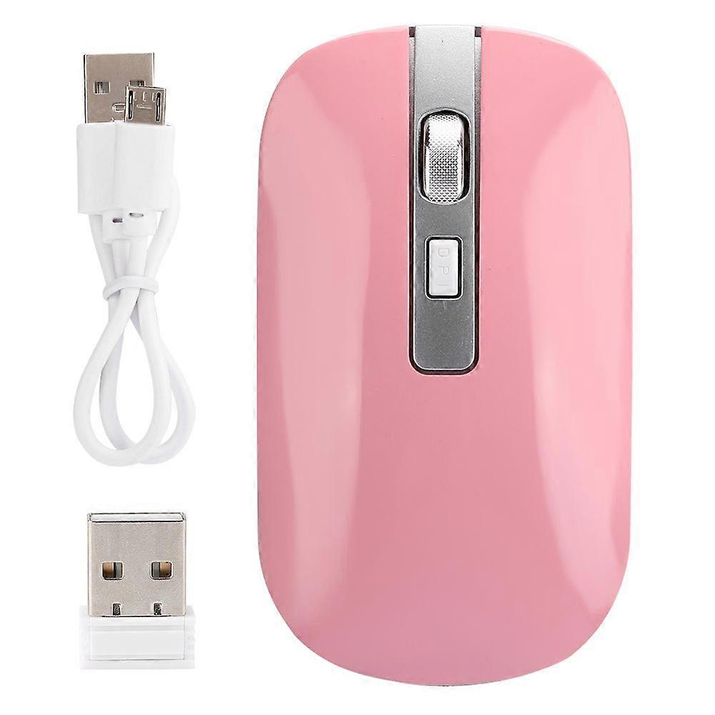 2.4G Wireless Mouse Ergonomic 1600 DPIHigh Resolution USB Charging Computer AccessoriesPink