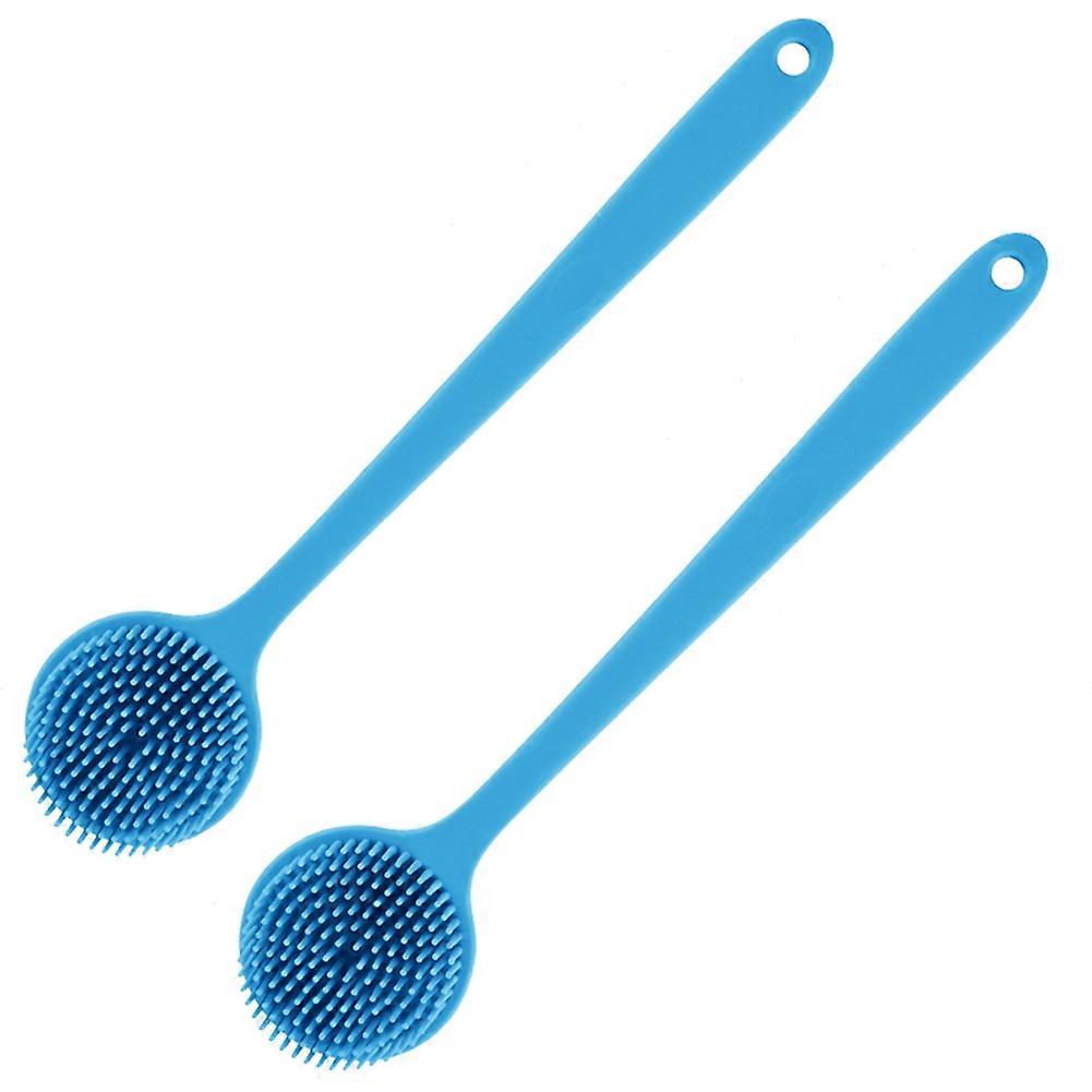 Silicone Long-Handled Bath Brush Double-Sided 2pcs A
