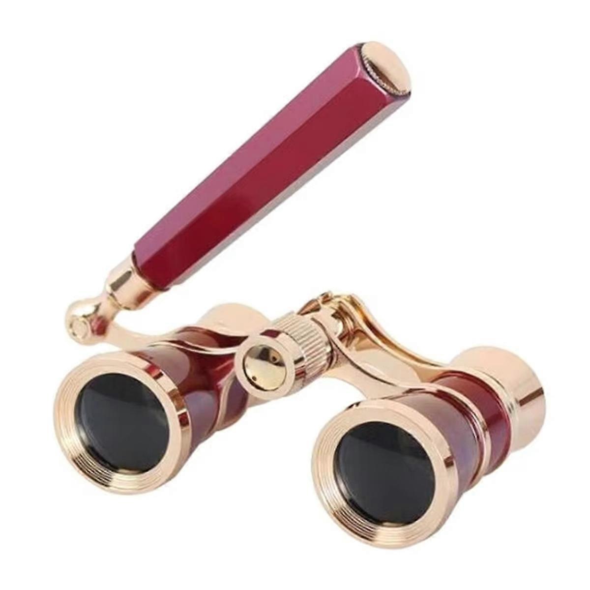 3X25 Opera Glasses Binoculars Theater Glasses Binocular Compact Red