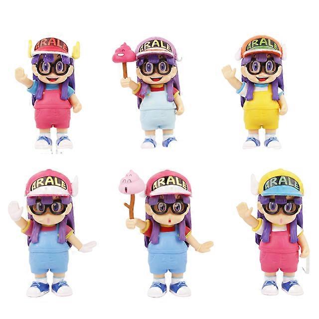 6pc Anime Arale Action Figures Dr. Slump Pvc Model 6 Standing Posture Statues