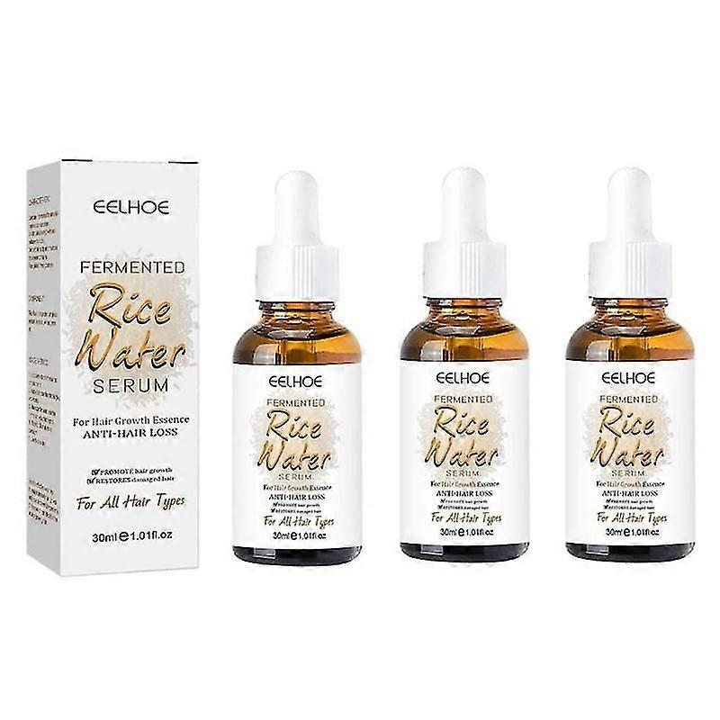 3x Fermentowana woda ryżowa Serum do wzrostu włosów do przerzedzania włosów i wypadania włosów