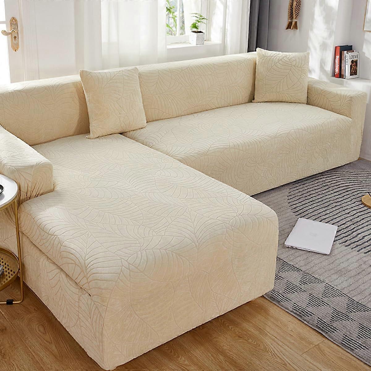 Elastic Stretch Sofa Cover Set 2Piece Soft Furniture Protector For 3+3 Seater Sofa Durable Design Home Decor