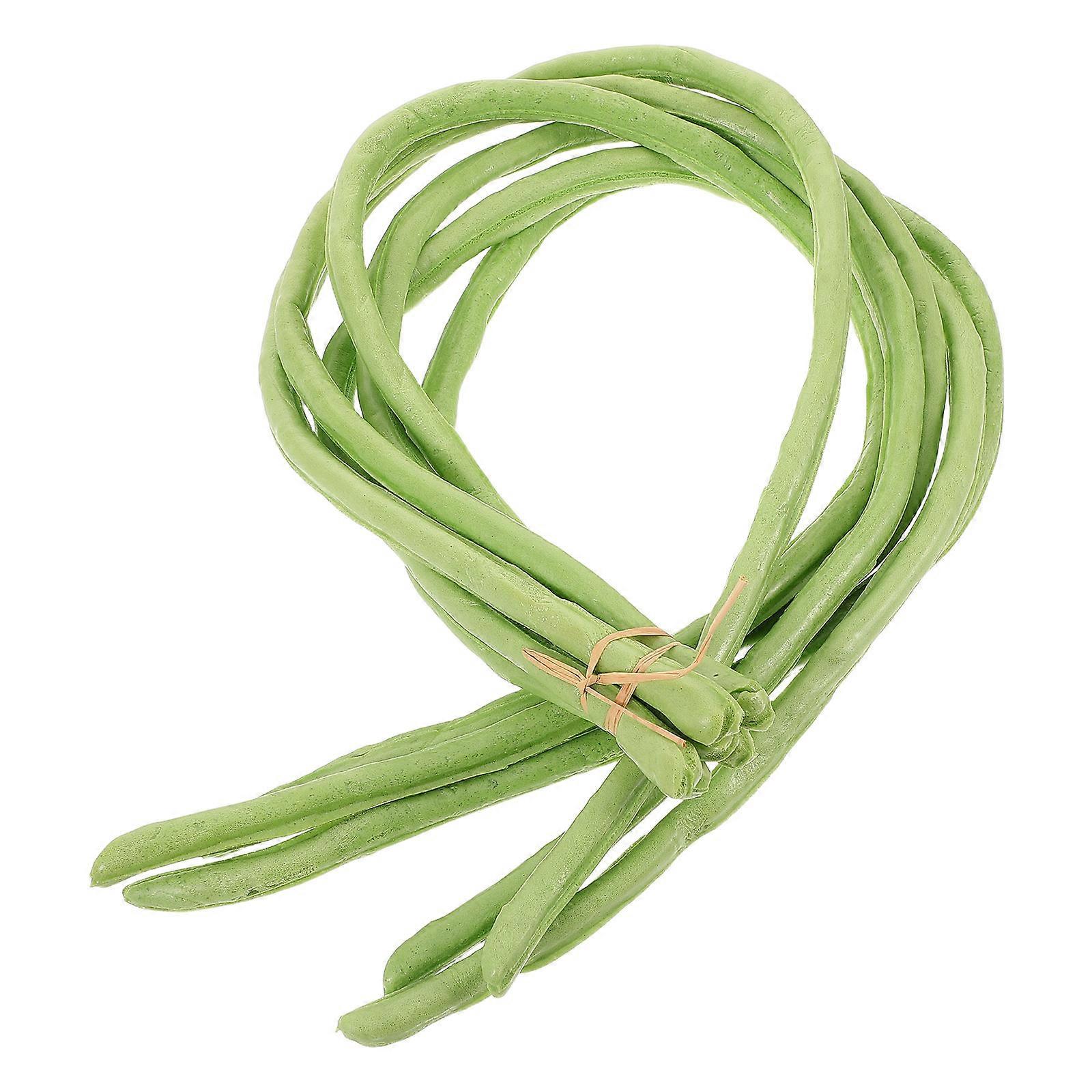 Fake Long Bean Artificial Vegetable Model for Home 12Pcs Green Decoration