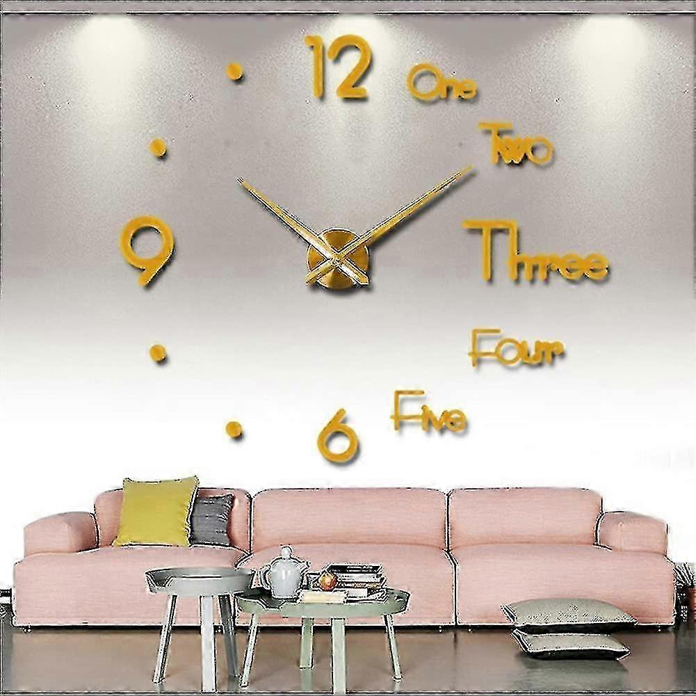 ウォールステッカー時計DIYシンプルサイレントクロックブラック(50x50cm)