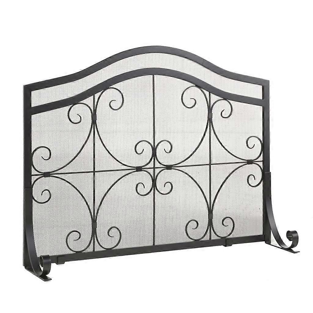 Fireplace Screen Wrought Iron, Decorative Black Spark Mesh, Guardrail Door, Partition, Household Net