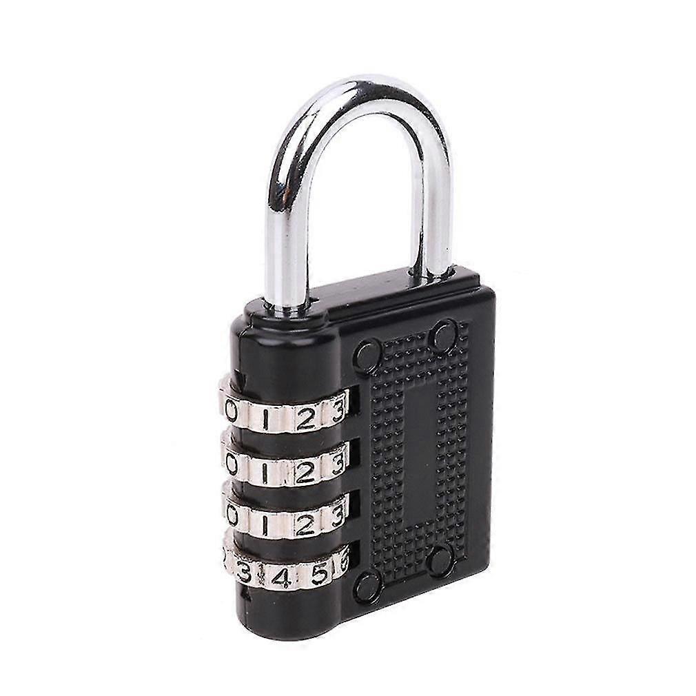 4 Digit Combination Lock For Locker Gym Bag & Travel Suitcase - Black