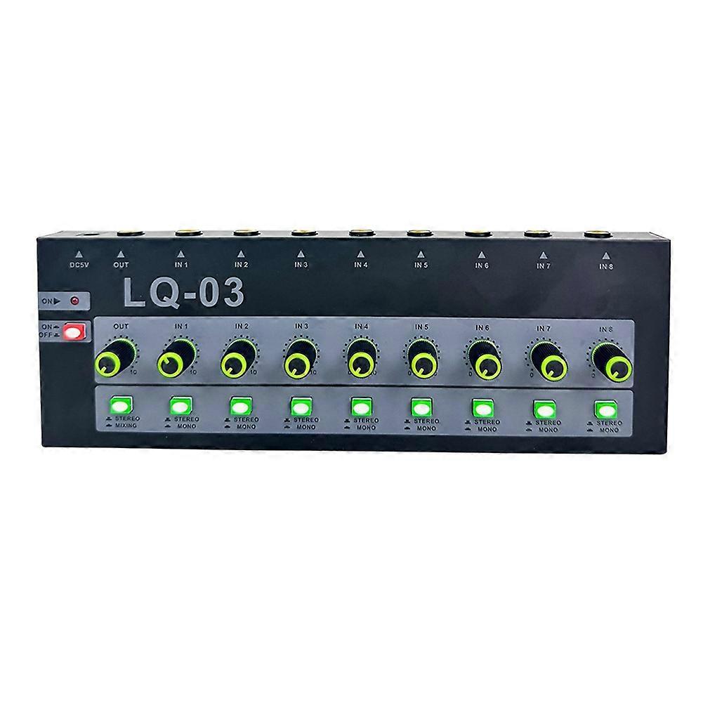 LQ-03 8Channel Mini Mixer Microphone Mixer Instrument Amplifier Audio Input Multifunctional Mixing Effect Device EU Plug
