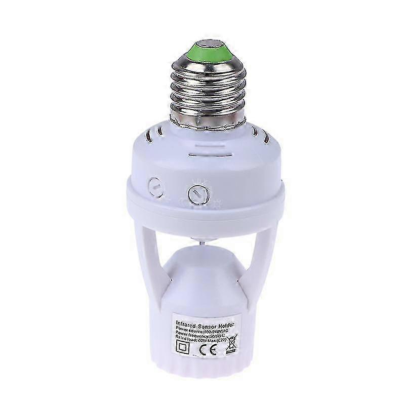 1Pc AC100-240V E27 Socket Converter With PIR Motion Sensor LED Lamp Base