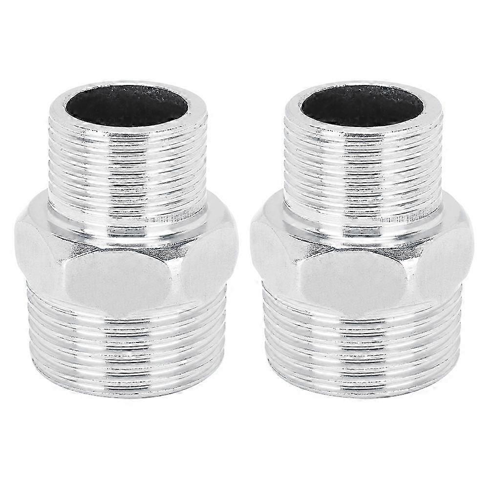 2Pcs Stainless Steel 3/4in External Thread to 1in External Thread Hex Threaded Pipe Connector