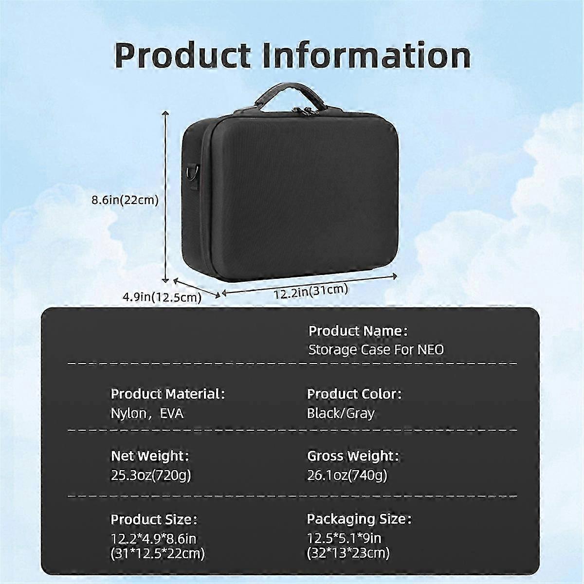 Carrying Storage Bag for Neo Drone Portable Handbag Gray