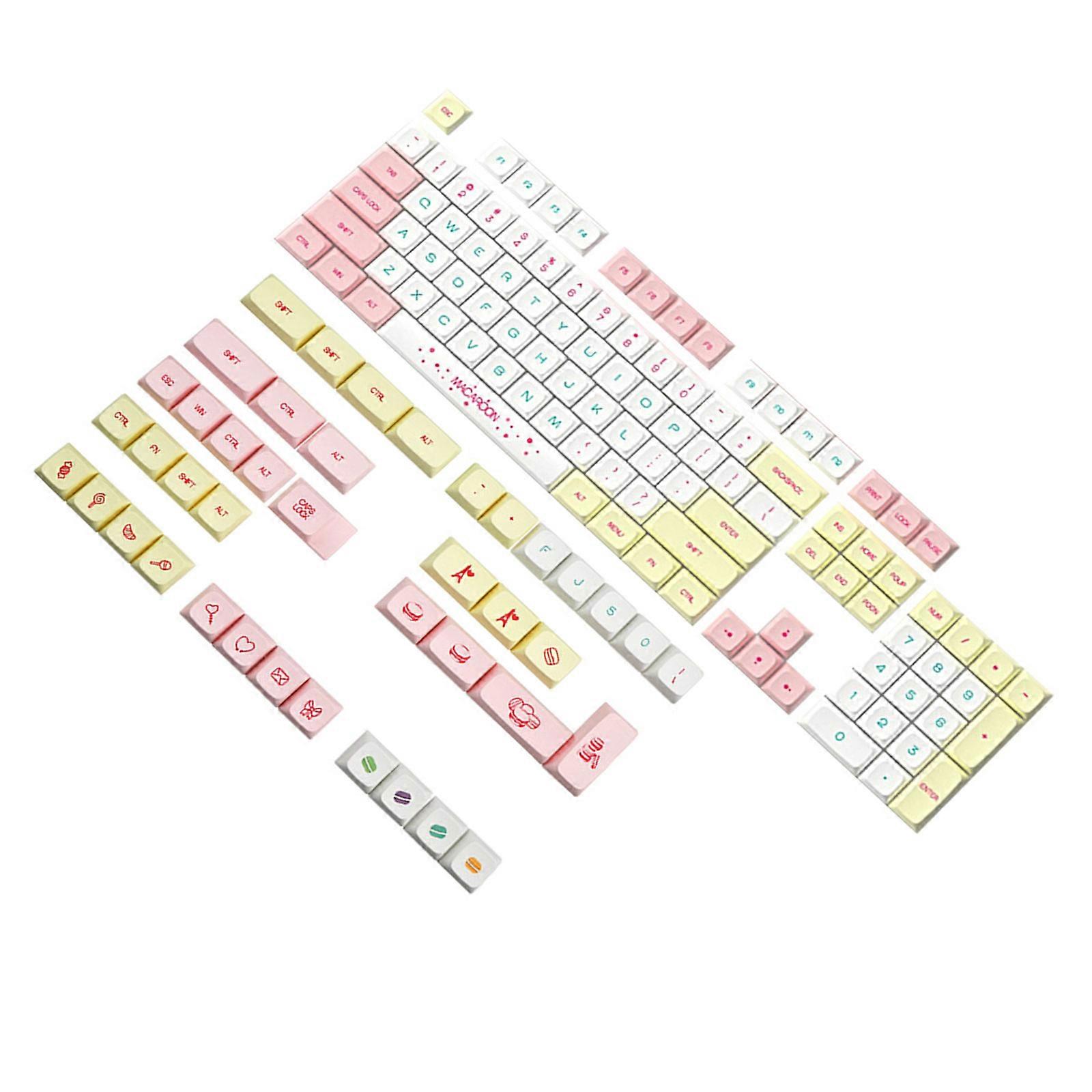 146PCS Keycaps Macaron Ethermal XDA Height PBT Keycaps for Mechanical Keyboards Colorful Dye Sublimation Keycap Set Multicolor