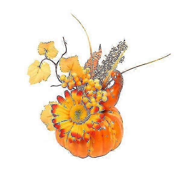 Pumpkin Photography Props with Artificial Sunflower and Maple Leaf