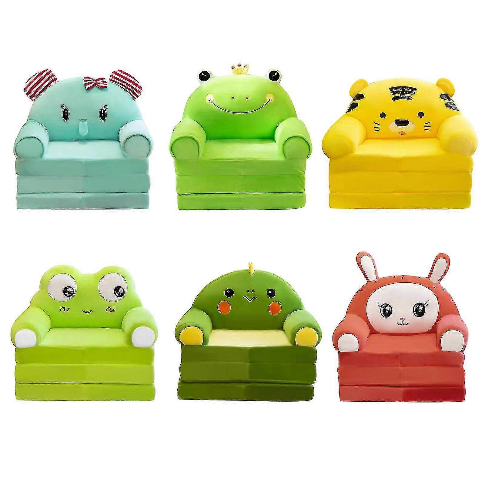 Plush Sofa Cover for Kids Chair - Foldable 2 in 1 Armchair with Backrest(Cover only, no filling)