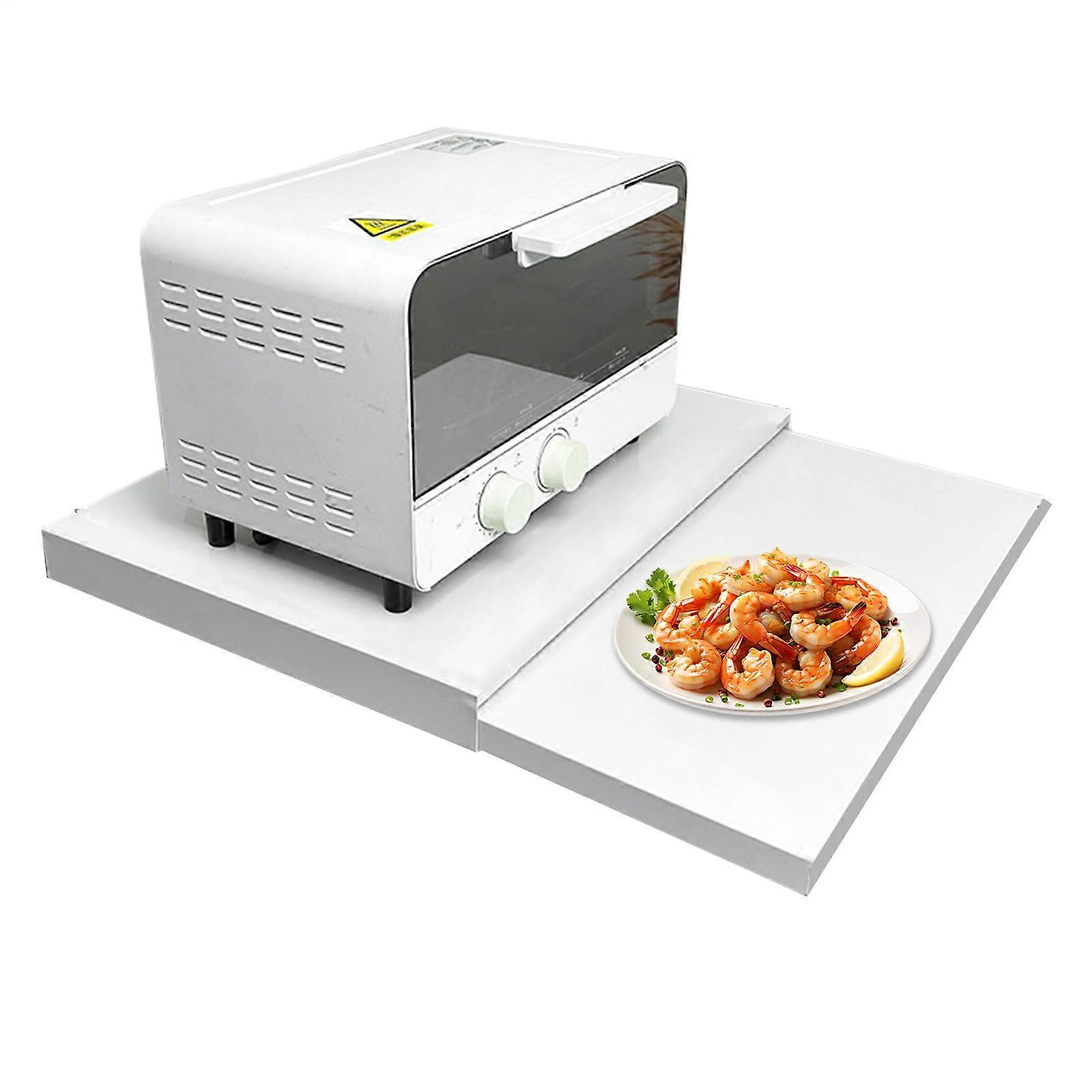 Microwave Shelf Stand PullOut Microwave Storage Shelf SpaceSaving Countertop Oven Stand Rice Cooker Organizer White