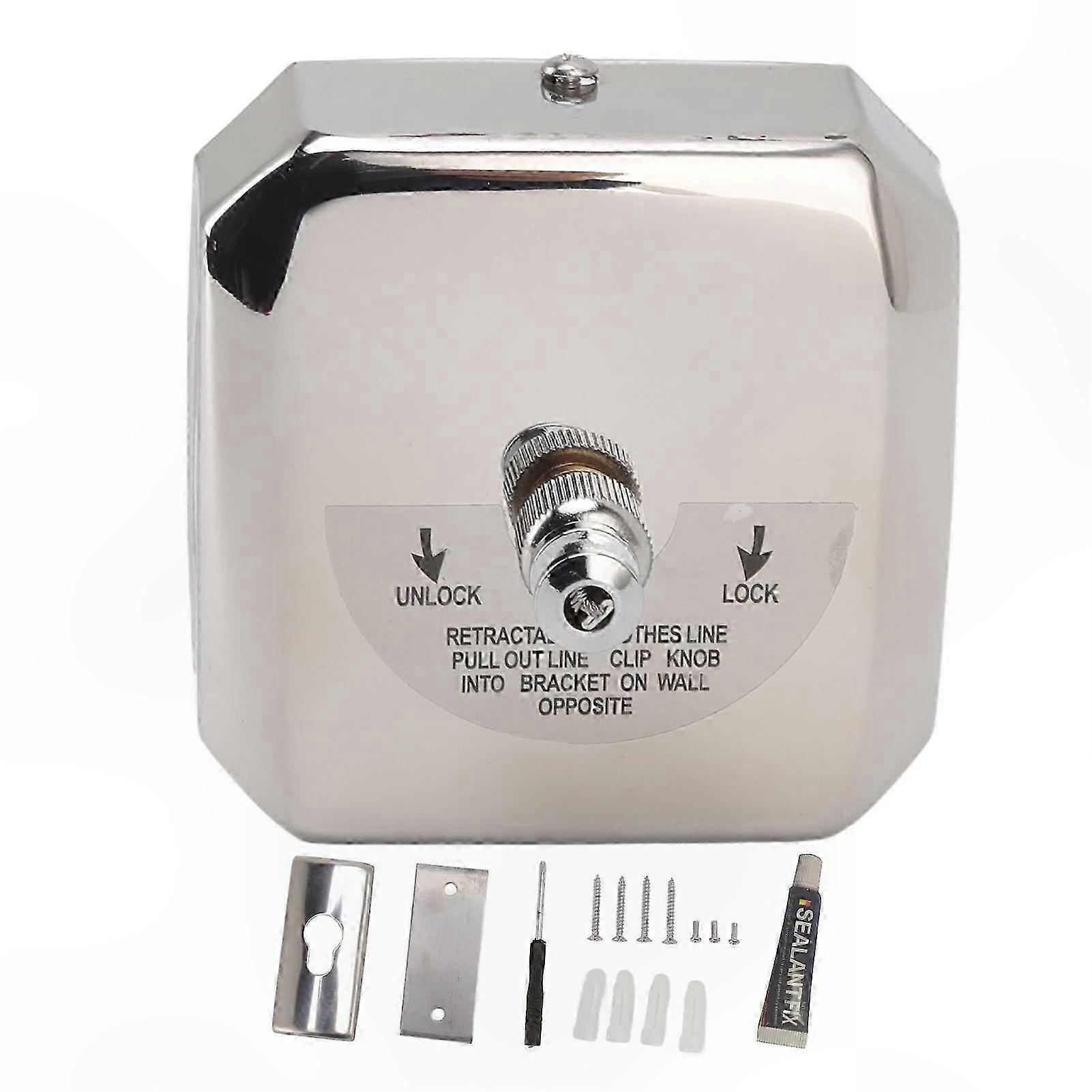 Retractable 2.8M 304 Stainless Steel Wall Mounted Clothesline - Rust Resistant & Space Saving