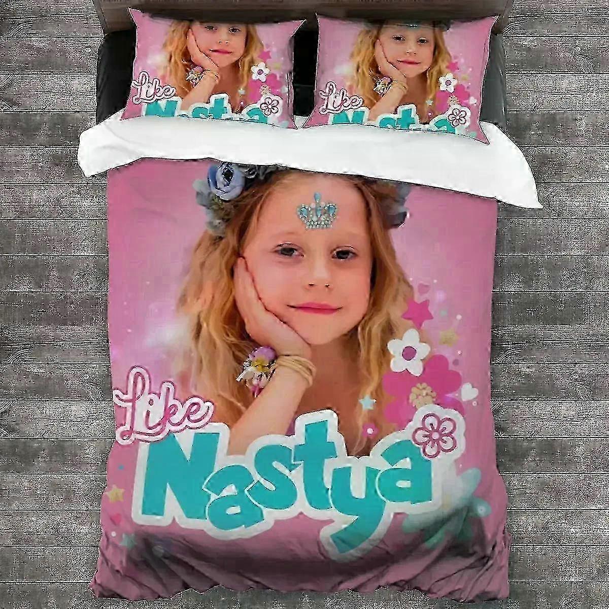 v32 Bed Sheets Printed Like Nastya Bedding Set a Duvet Cover Bedroom Comforter Covers Single Twin King Size Quilt Cover Home Textile 3-Piece