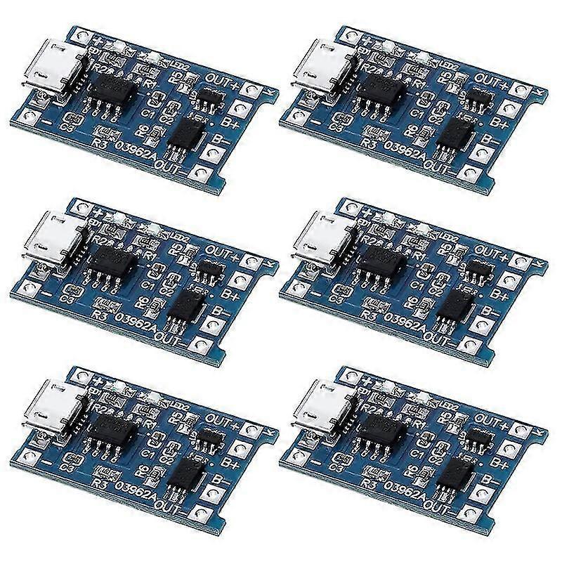 6 قطع لوحدة شحن Tp4056 مع حماية البطارية 18650 Bms 5v -USB 1a لوحة شحن ل 18650 (haoyi