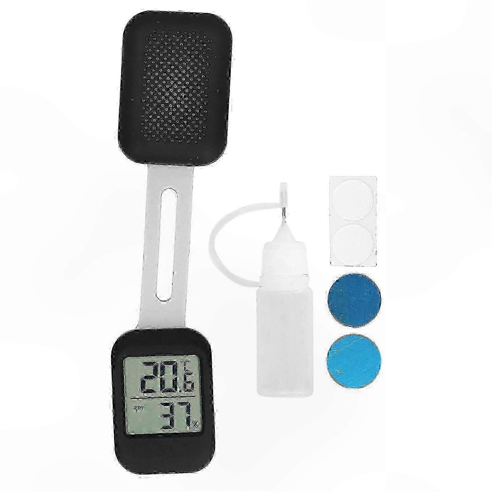 Portable Guitar Humidifier with Hygrometer & Thermometer, Compact Design, Easy-to-Read DisplayBlack SZRH