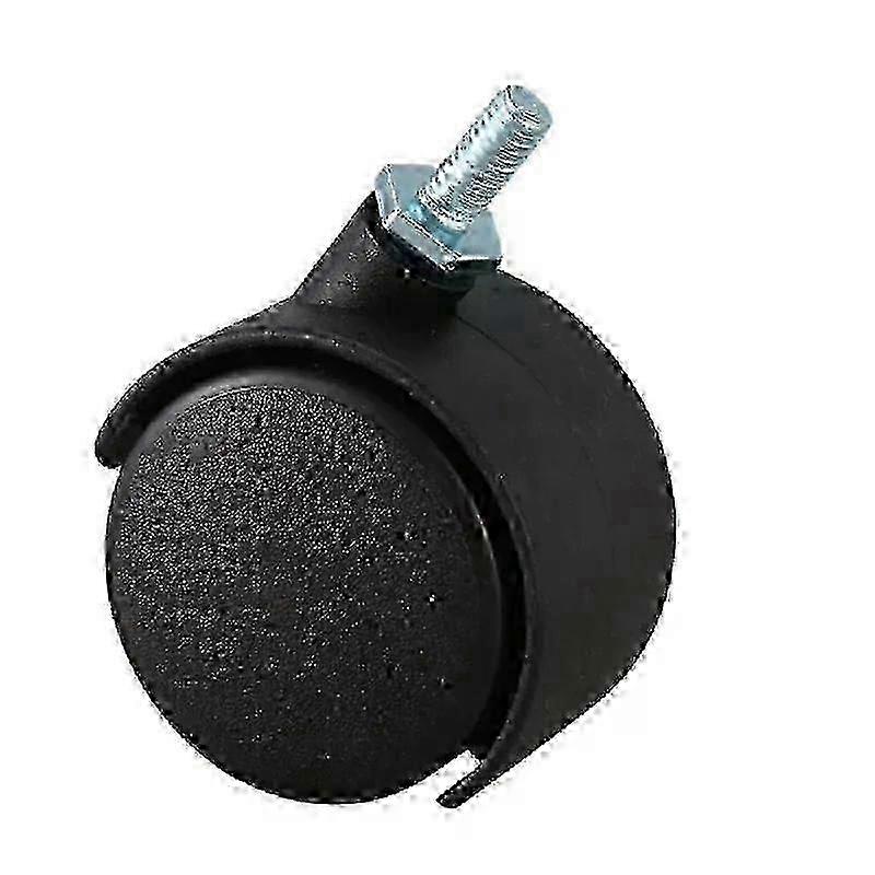 6mm Threaded Stem 40mm Dual Wheel Rotatable Caster Black