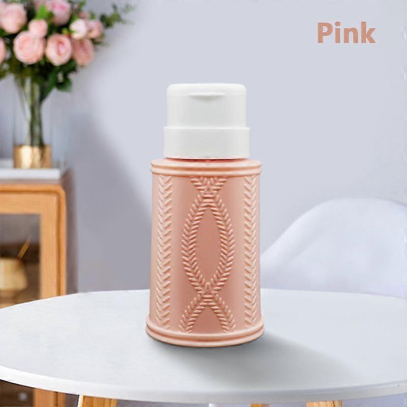 Push Down Empty Pump Dispenser For Nail Polish Remover Alcohol Clear Bottle