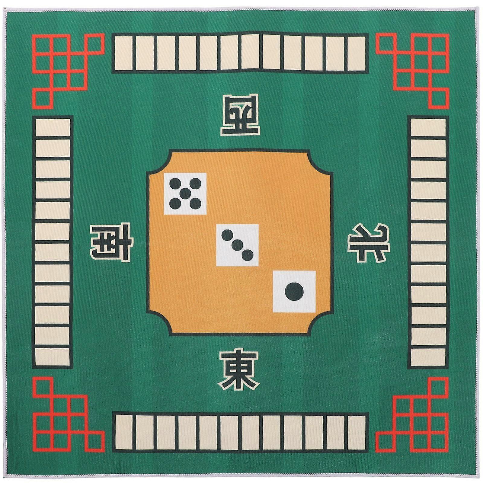 1PC Mahjong Table Cloth Square Shape Mahjong Mat Board Room Mahjong Pad Anti-slip Desktop Cushion for Games Board Games Mahjong Use (Green)