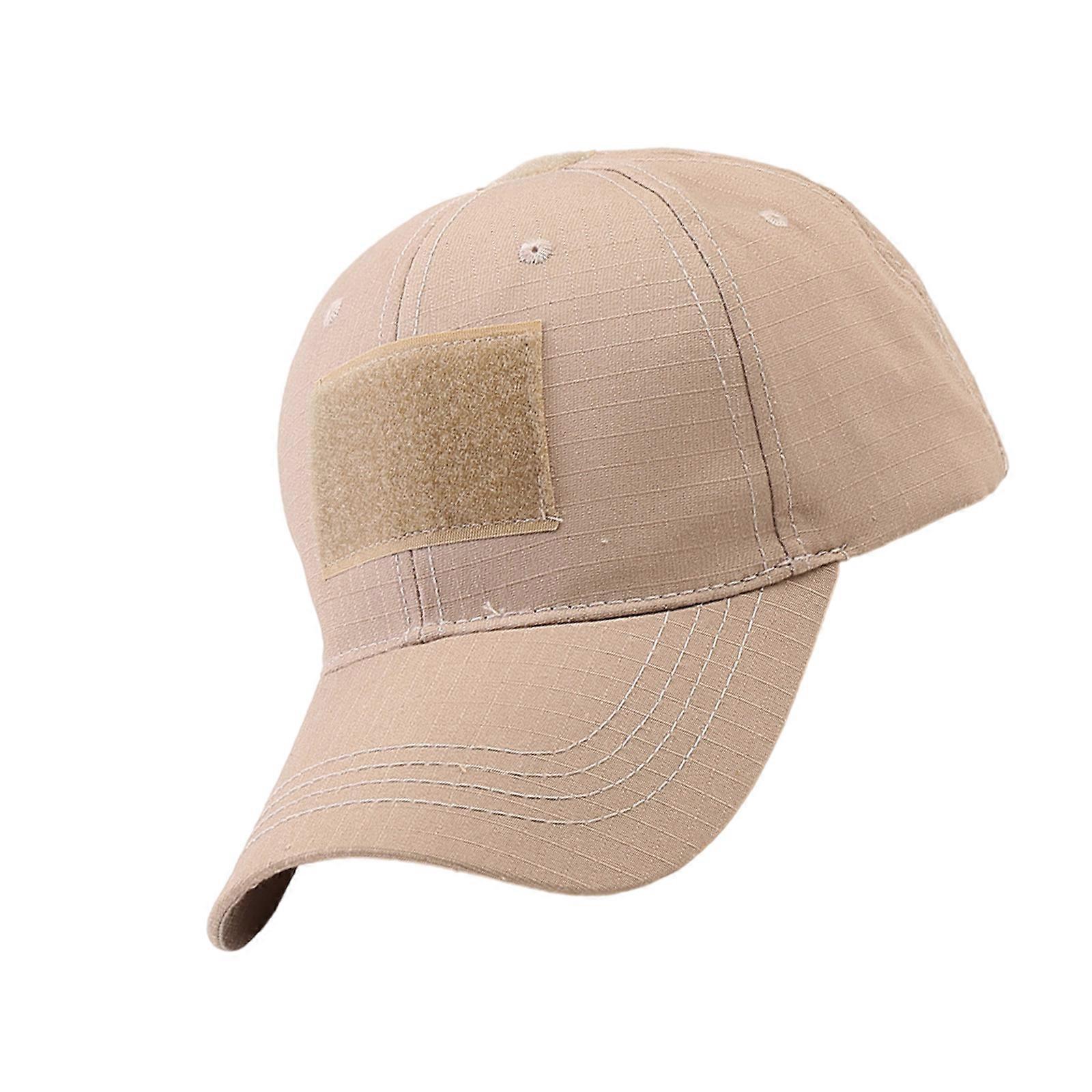 Foldable Camouflaged Hat Adjustable Fastener Cotton Polyester Blend Baseball Cap For Backpacking And Street Style  Khaki Universal code