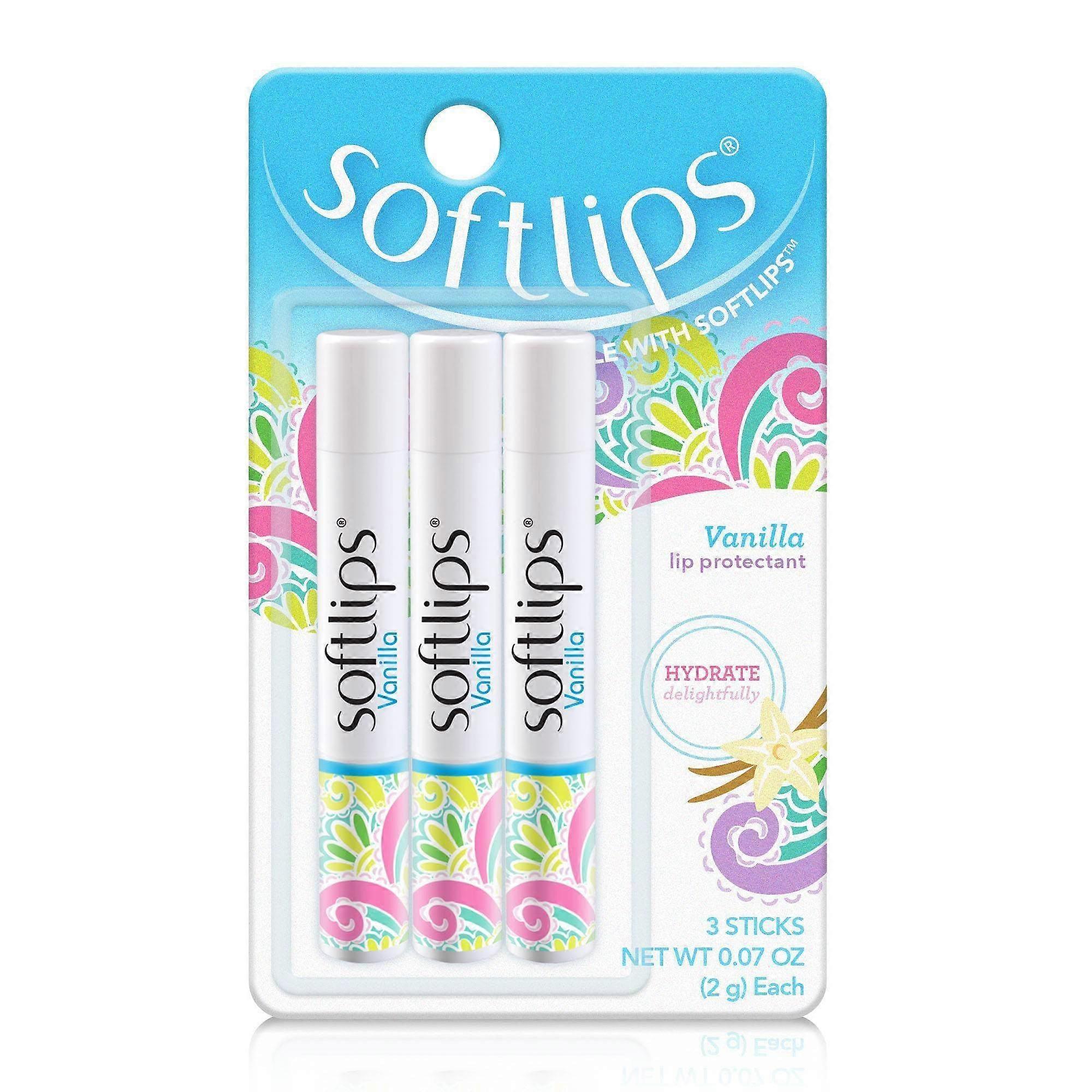 Softlips 립밤 팩, 바닐라, 3개
