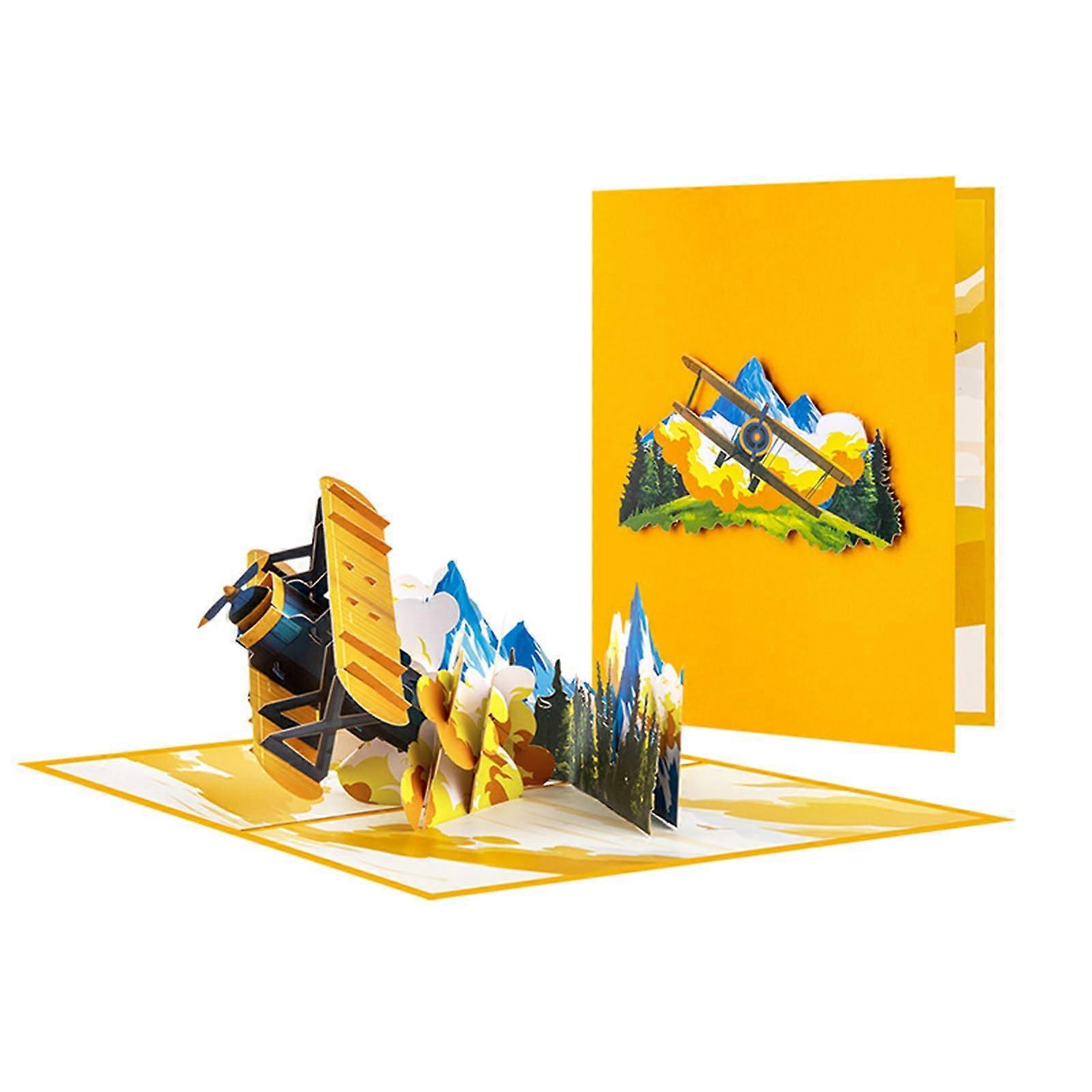 Popup Plane 3D Greeting Card with Envelope for Father's Day Birthday Husband Dad Grandpa