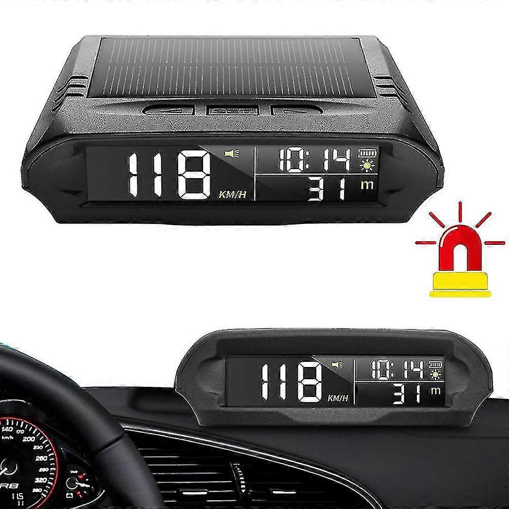 Universal Hud Car Solar Digital Meter Gps Speedometer Overspeed Alarm Distance Altitude Display