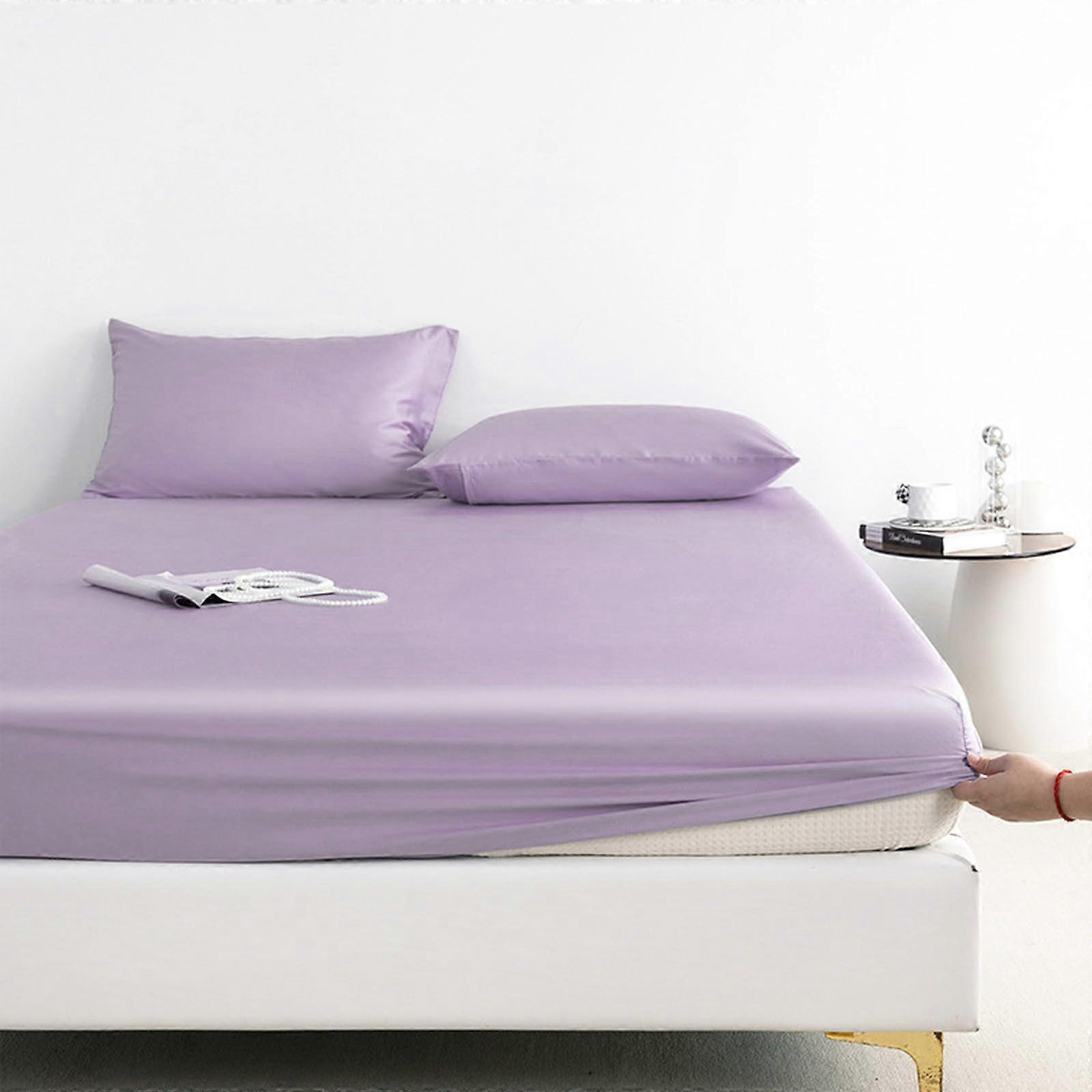 Fitted Bed Sheet 180x200cm with Deep Pocket Elastic – Soft Cooling Bedding for Double Mattress