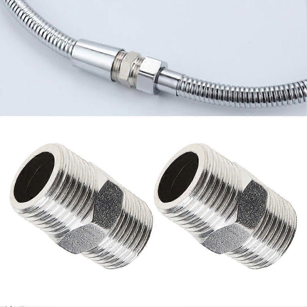 2pcs Shower Hose Extension Pipe Hose Extender Make Hose Longer Extend