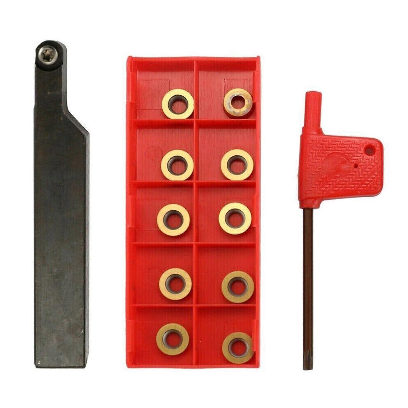 Indexable Metal Lathe Turning Tool Holder SRAPR1616H10 with 10Pcs RPMT10T3MO Round Metal Replacement Inserts Button Multicolor