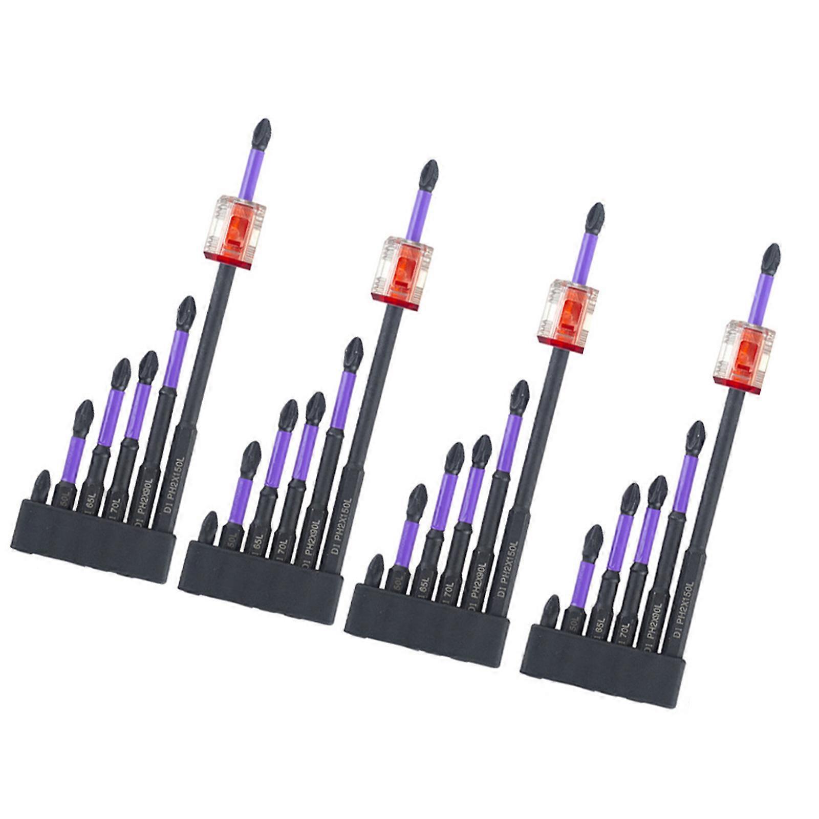 Magnetic Impact Bit Set Shockproof Screwdriver Bit for High Intensity Work for Easy Identification  Red.