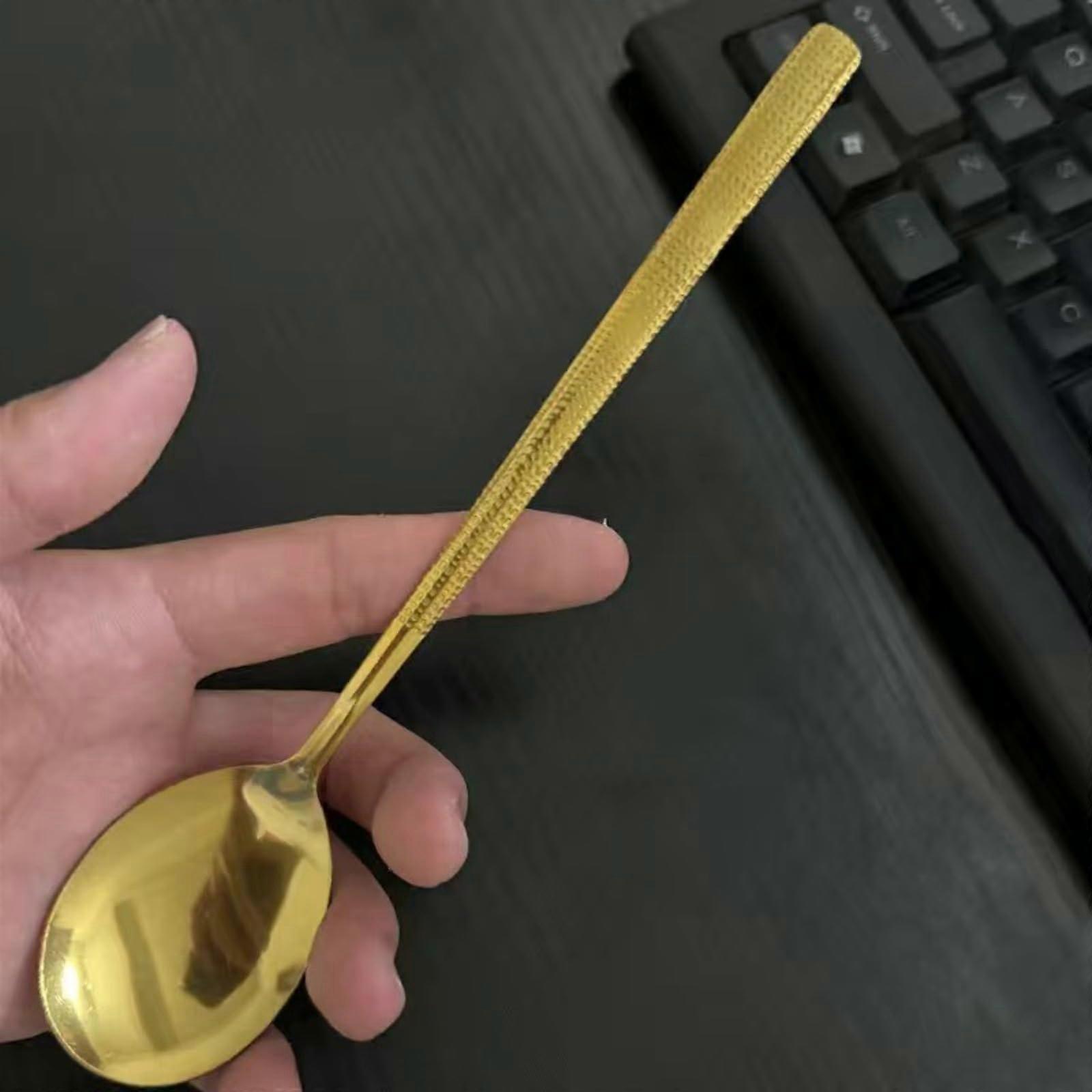 Stainless Steel Spoon with Hammer Pattern for Dining, Kitchen Serving and Tableware Use