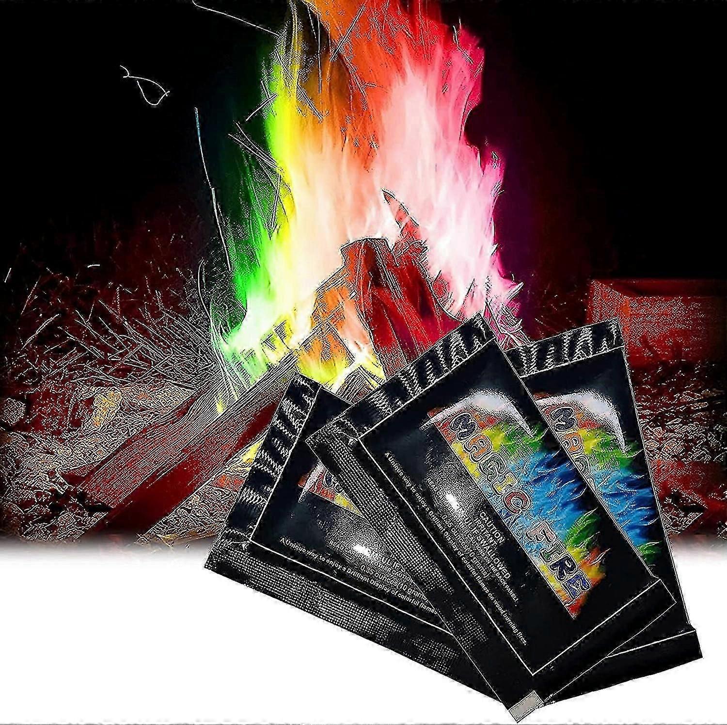 10 Pack Color Changing Fire Packets Rainbow Flames For Campfire Fire Pit Outdoor Fireplace