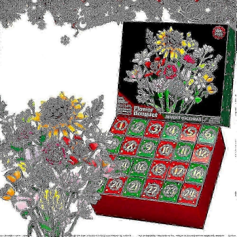 2025 Christmas Advent Calendar with 24 Day Flower Bouquet Building Blocks