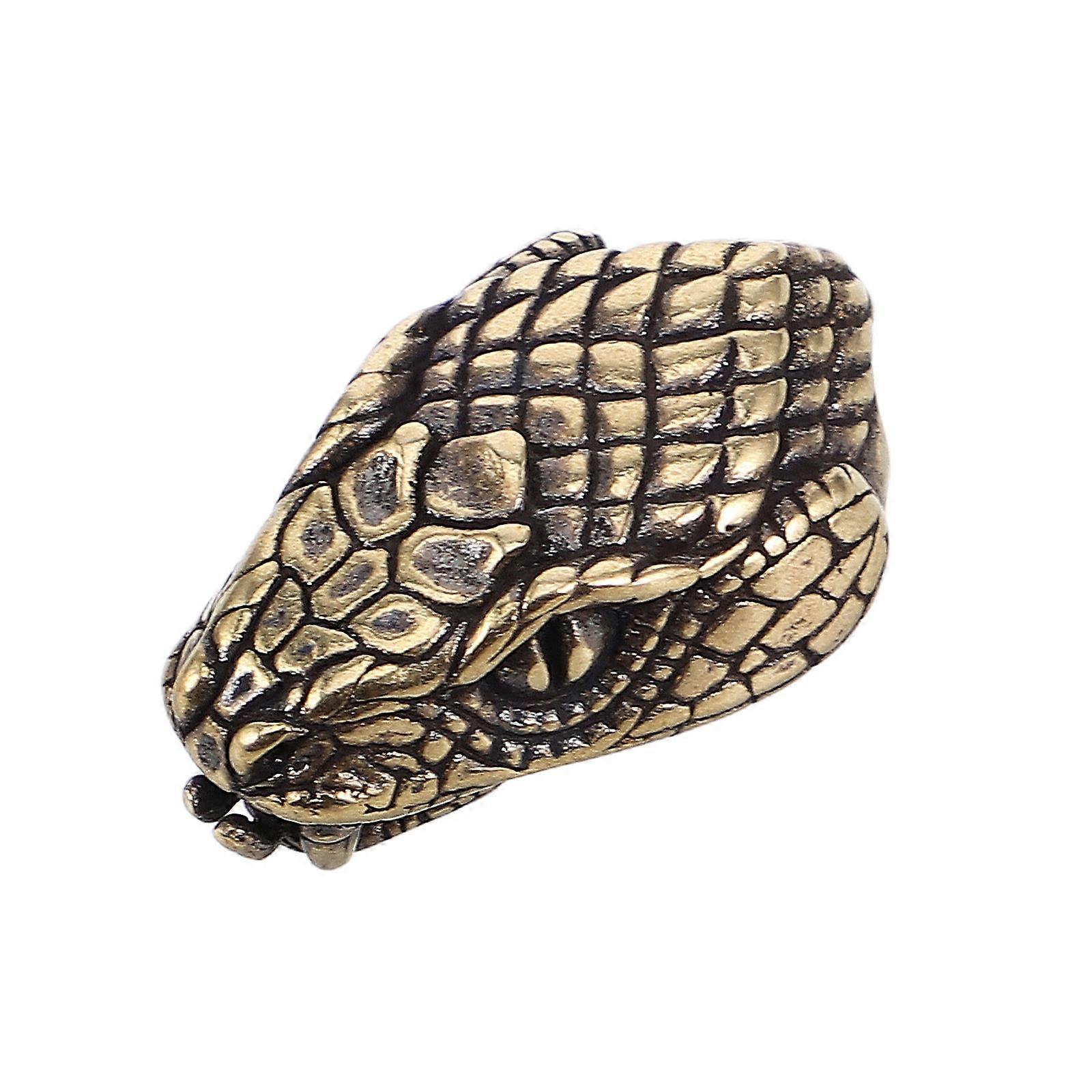 Snake Vintage Brass Keychain Head Charm for DIY Use Single Pendant