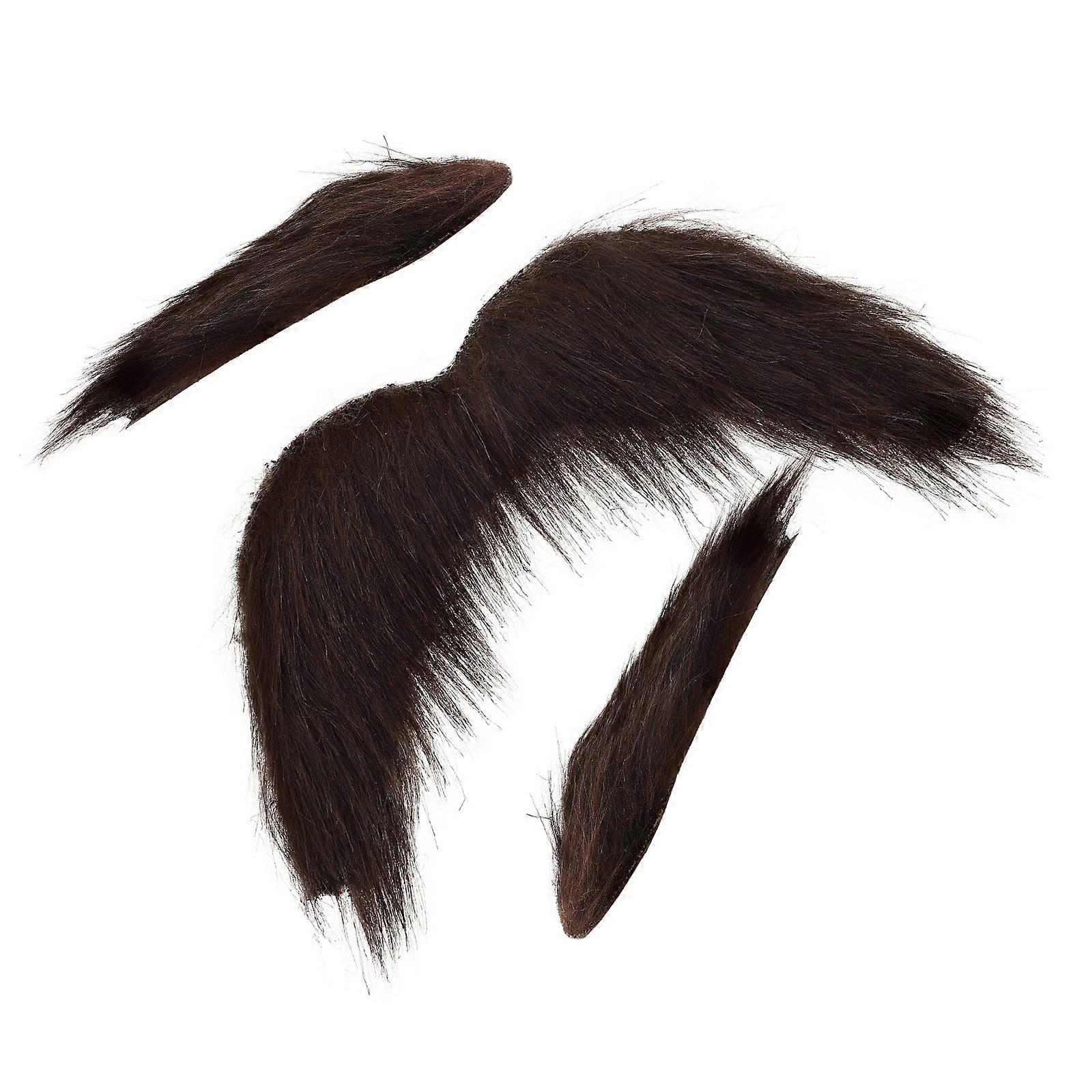 Brown Simulation Beard Eyebrow for Halloween Cosplay 1Set Cloth