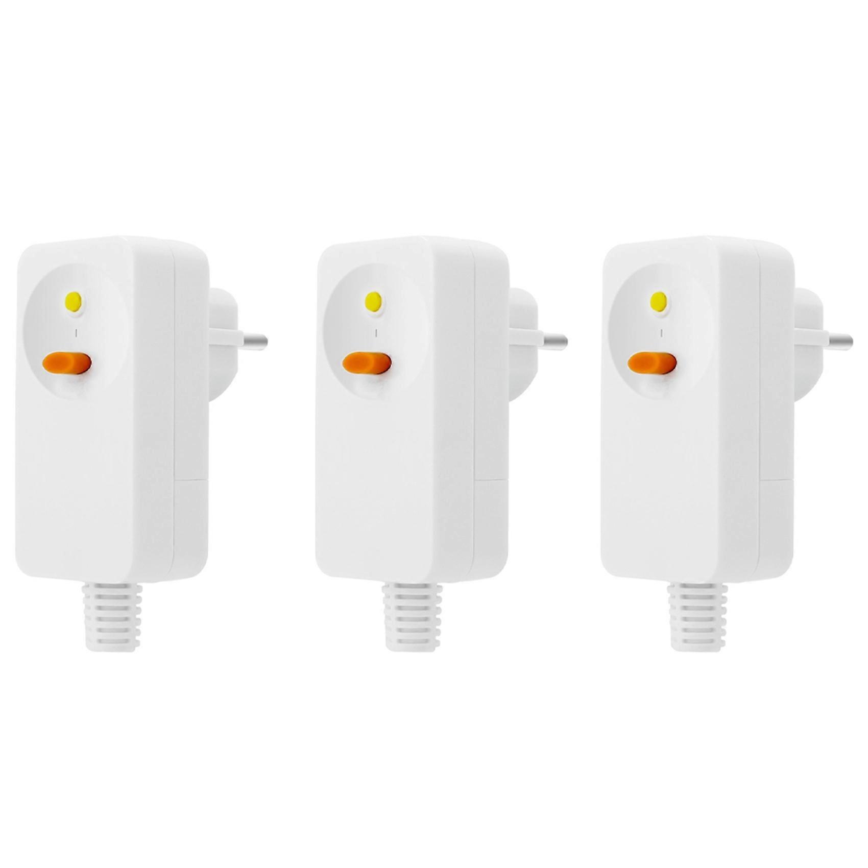 3X FI Circuit Breaker Personal Protection Plug 10mA Residual Current Circuit Breaker 16Amp EU Plug,White