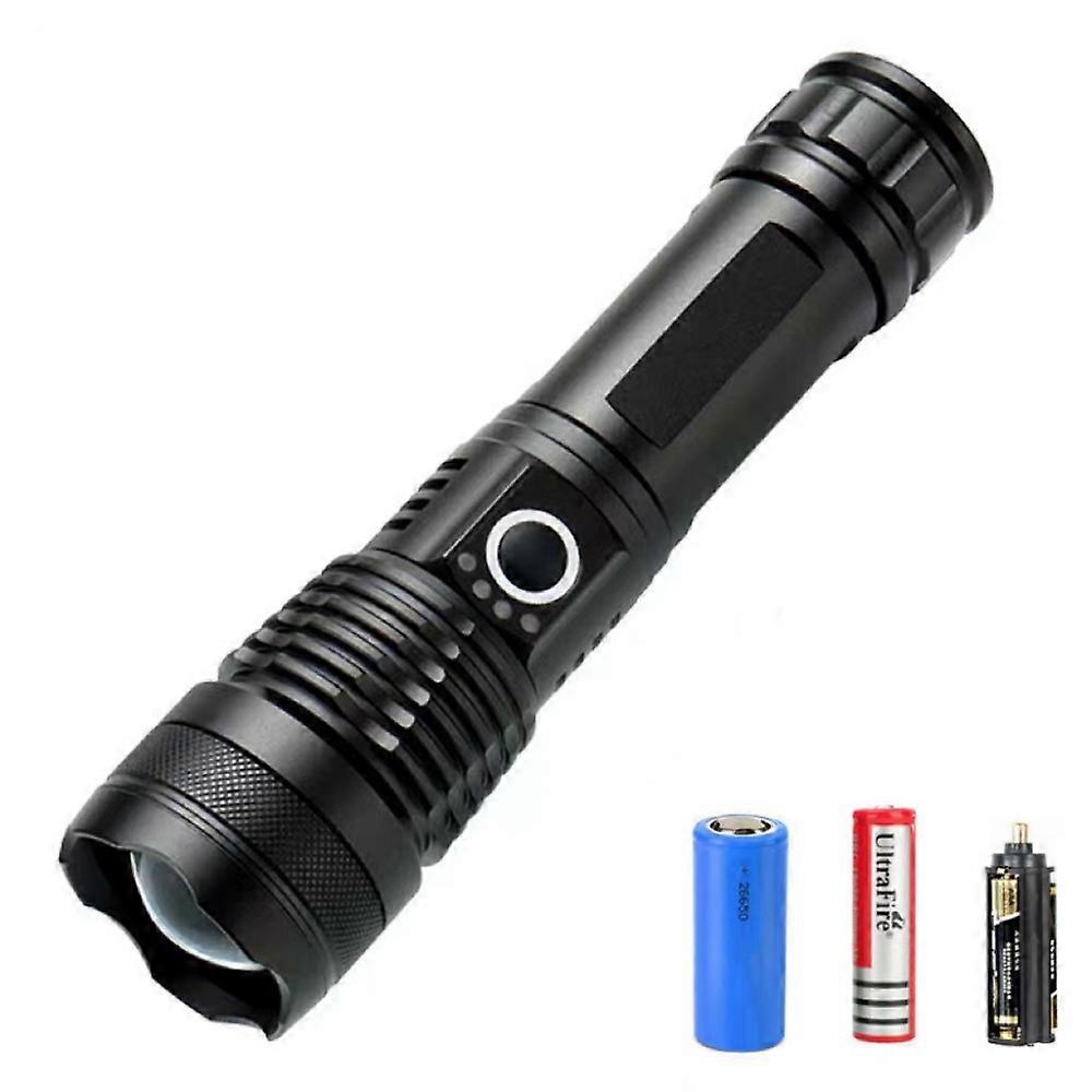 Super Bright 90000lm Led Tactical Flashlight With Rechargeable Battery Zoomable