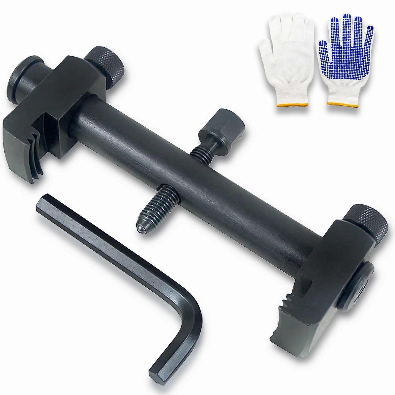Crankshaft Pulley Removal Tool with Adjustable Arm Range and Non‑Slip Three‑Jaw Grip for Universal Ribbed Drive Pulley