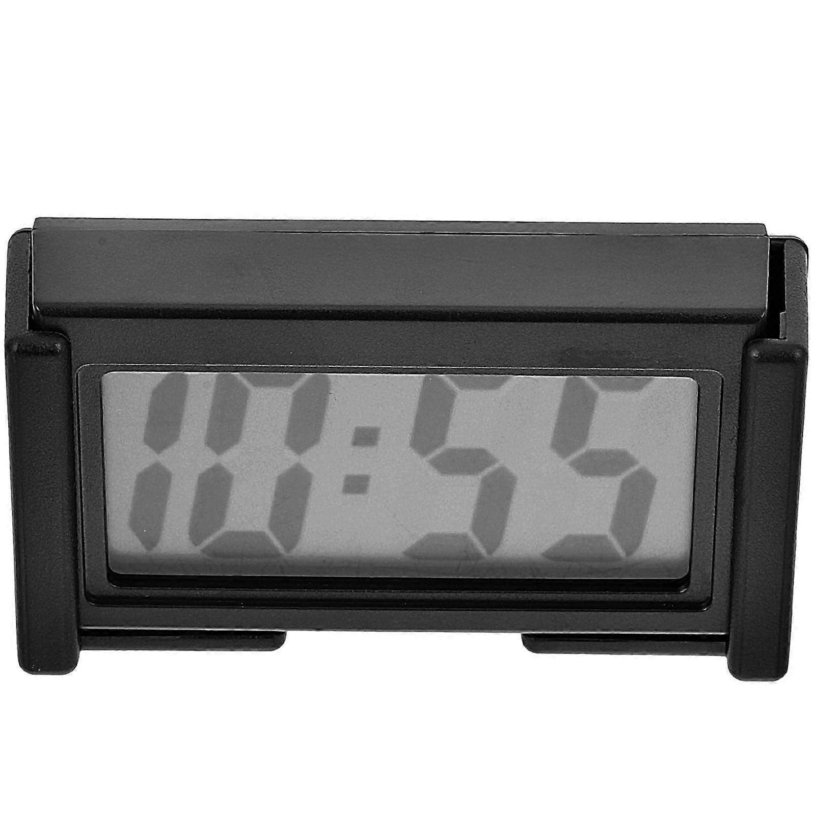 Compact Digital Car Dashboard Clock with Clear LCD Display and Easy Adhesive Mount for Cars Trucks