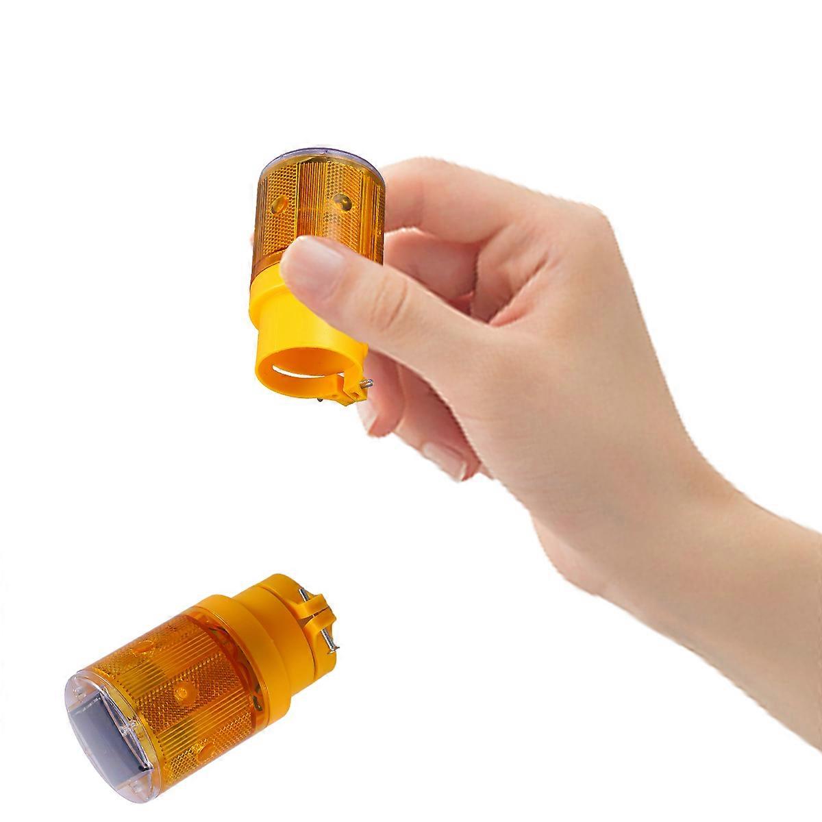 Solar Warning Light Traffic Barricade for Emergency Use 2Pcs Orange