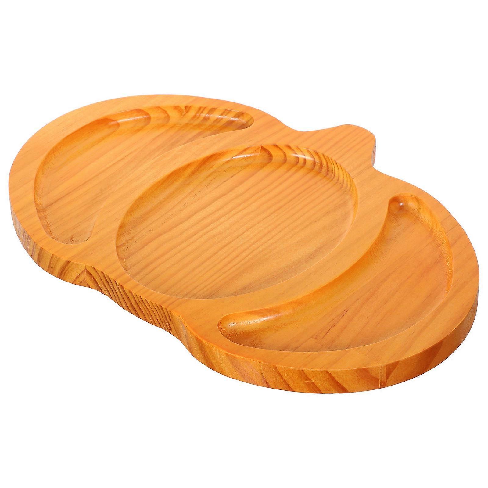 Rustic Pumpkin Dish Wooden Serving Platter for Food Storage