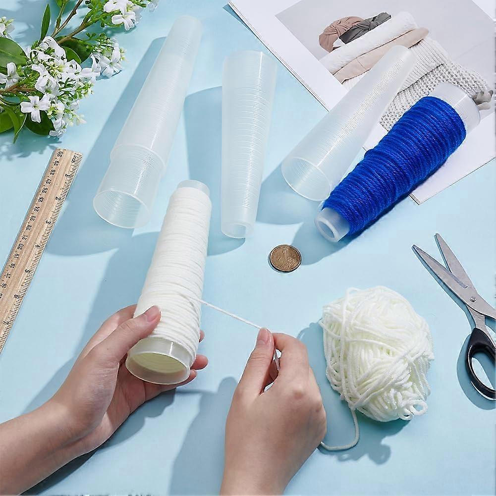 20pcs Tapered Plastic Bobbins Plastic Yarn Cones Empty Thread Spools Cord Thread for Sewing Knitting Embroidery Projects