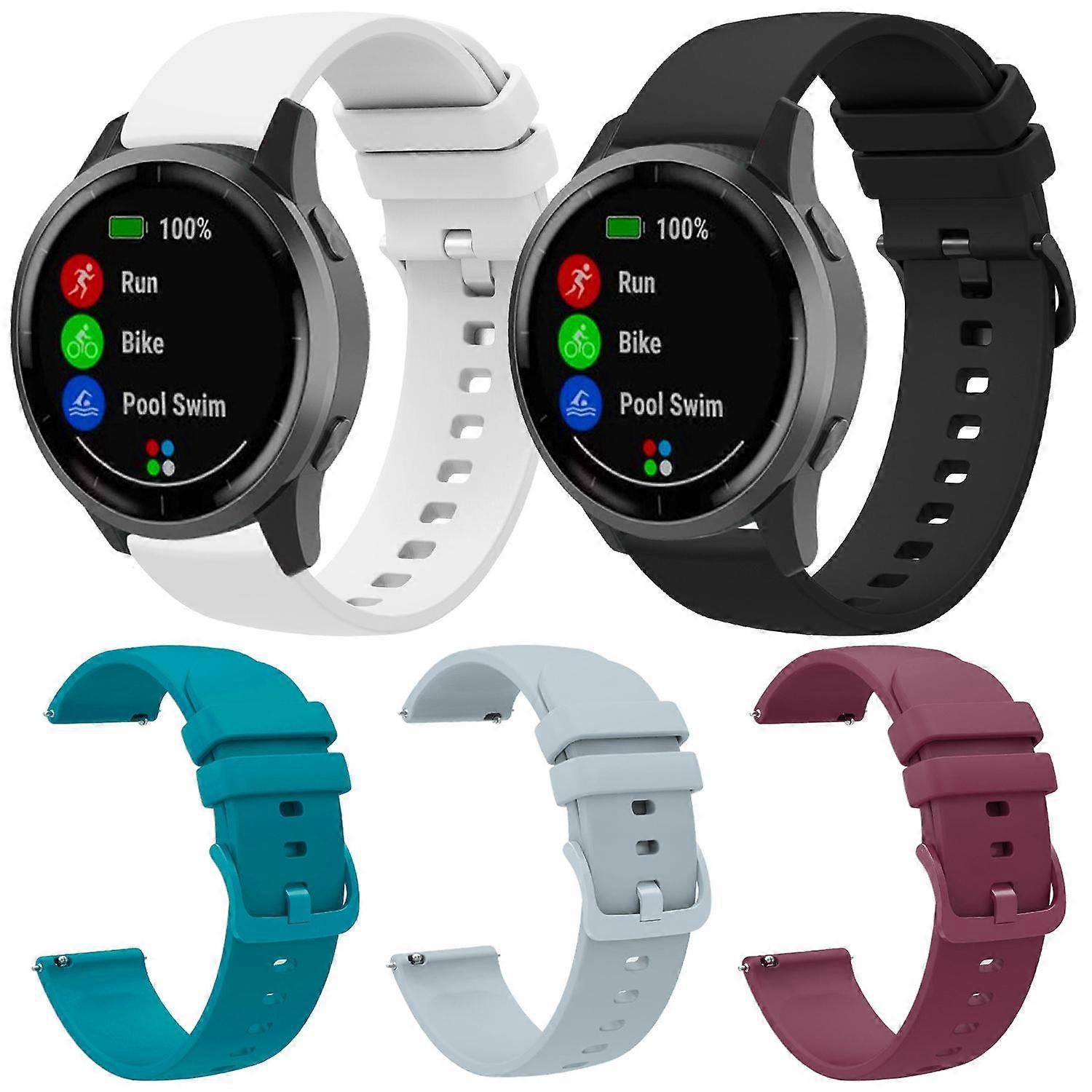5 Pack xDfind Flat Pure Color Silicone Watch Band