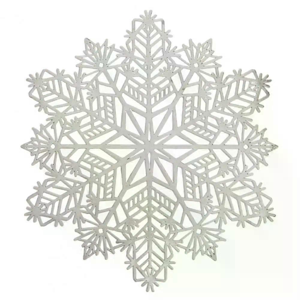 Decorative Placemat Non-slip Table Mat Decorative Christmas Snowflake Cup Coaster Non-slip Hollow-out Design for Table Mat